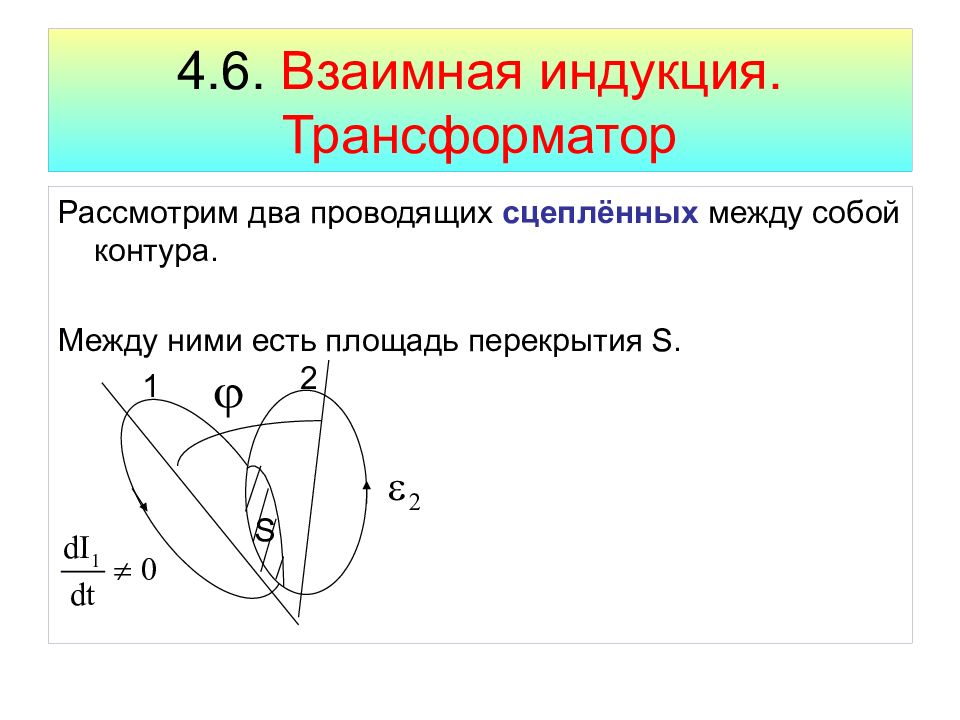 Взаимная индукция может быть положительным.