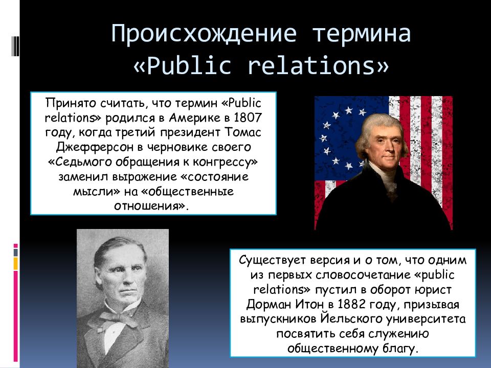 Термин pr. Принято считать что термин public relations появился в США В. Появление США. History of PR.