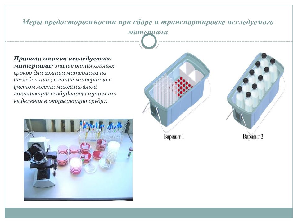 Правила хранения и транспортировки образцов биоматериала