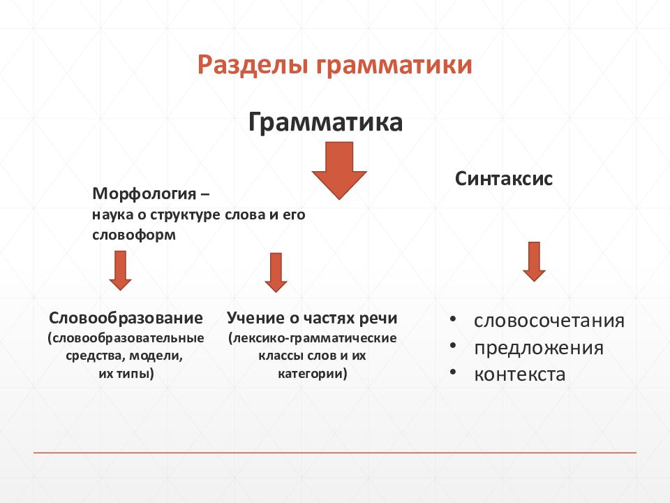 Разделы русского языка в картинках