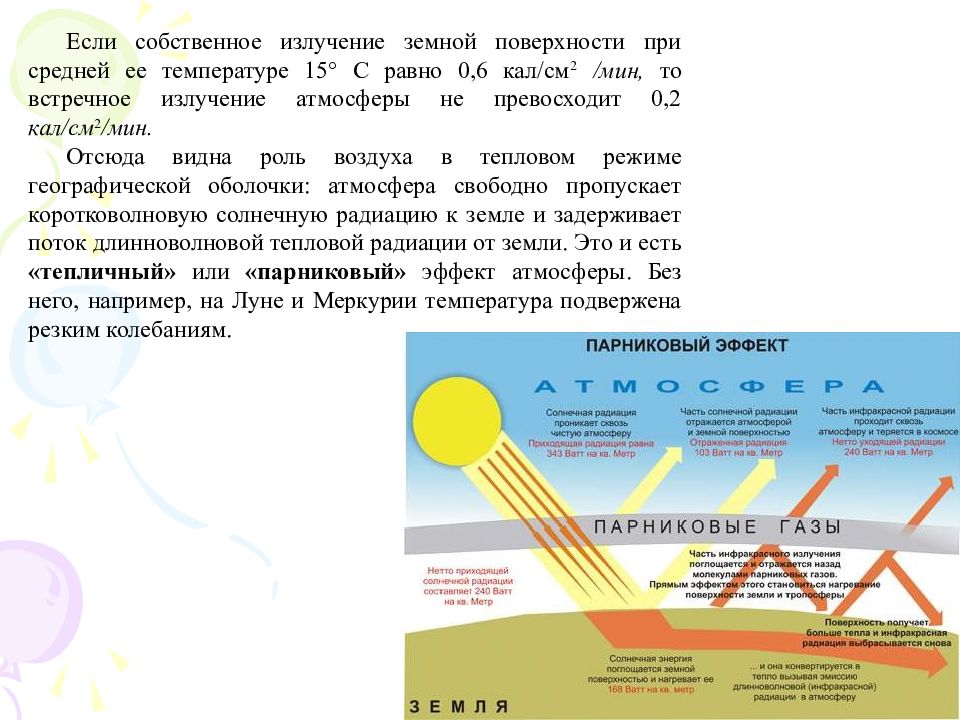 Атмосфера излучение. Излучение земной поверхности. Собственное излучение. Встречное излучение атмосферы. Эффективное излучение земной поверхности.