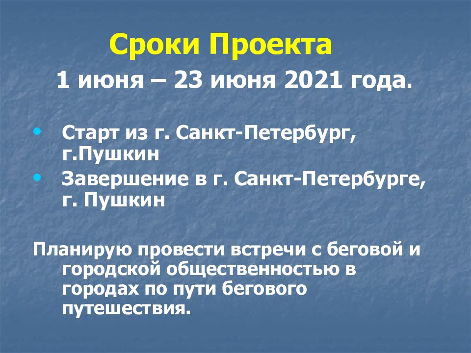 Проект бегу