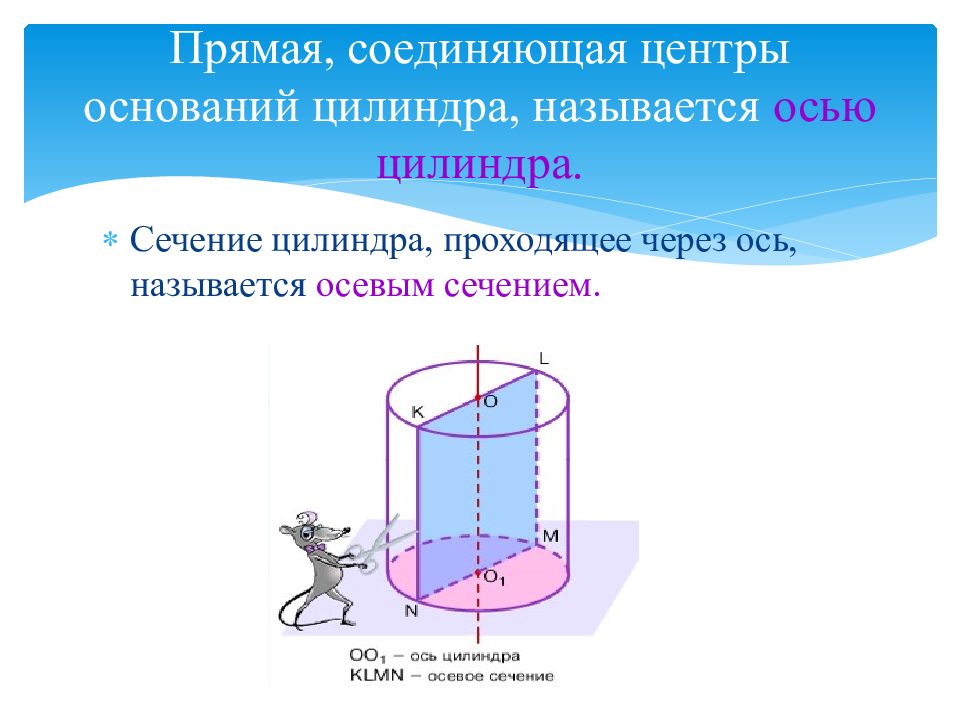 Ось цилиндра. Прямая проходящая через центры оснований цилиндра. Цилиндр ось цилиндра. Центр основания цилиндра.