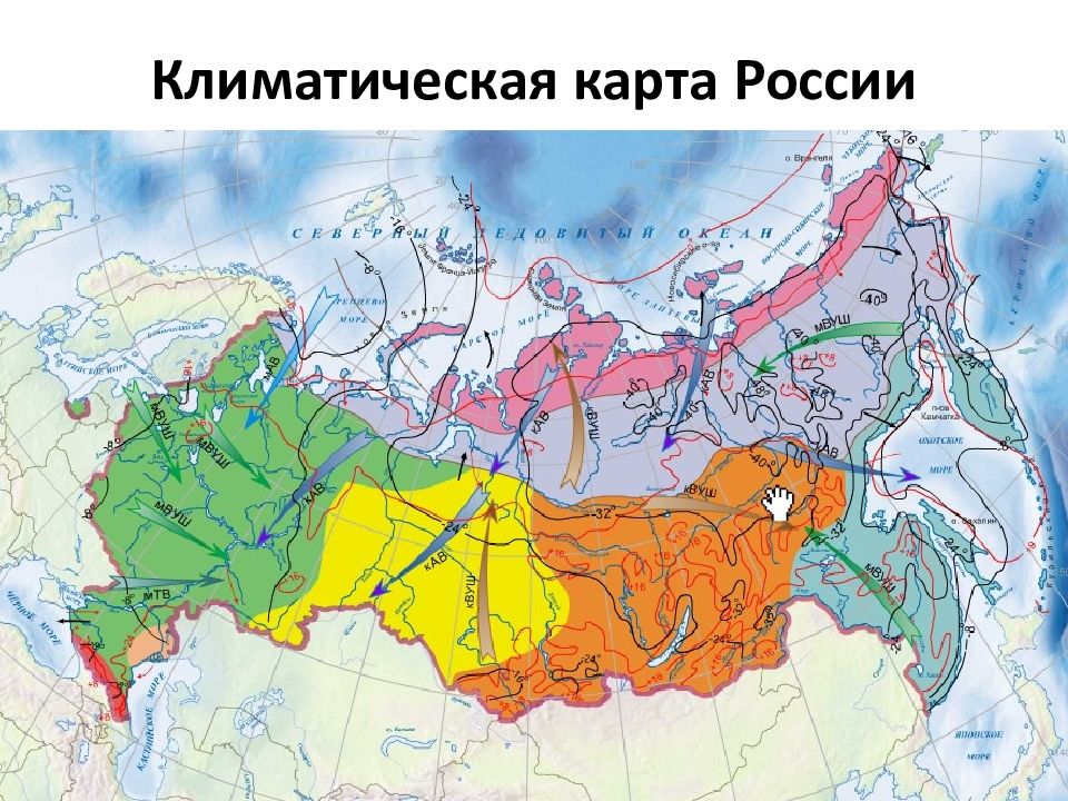 Карта россии по климатическим поясам с городами