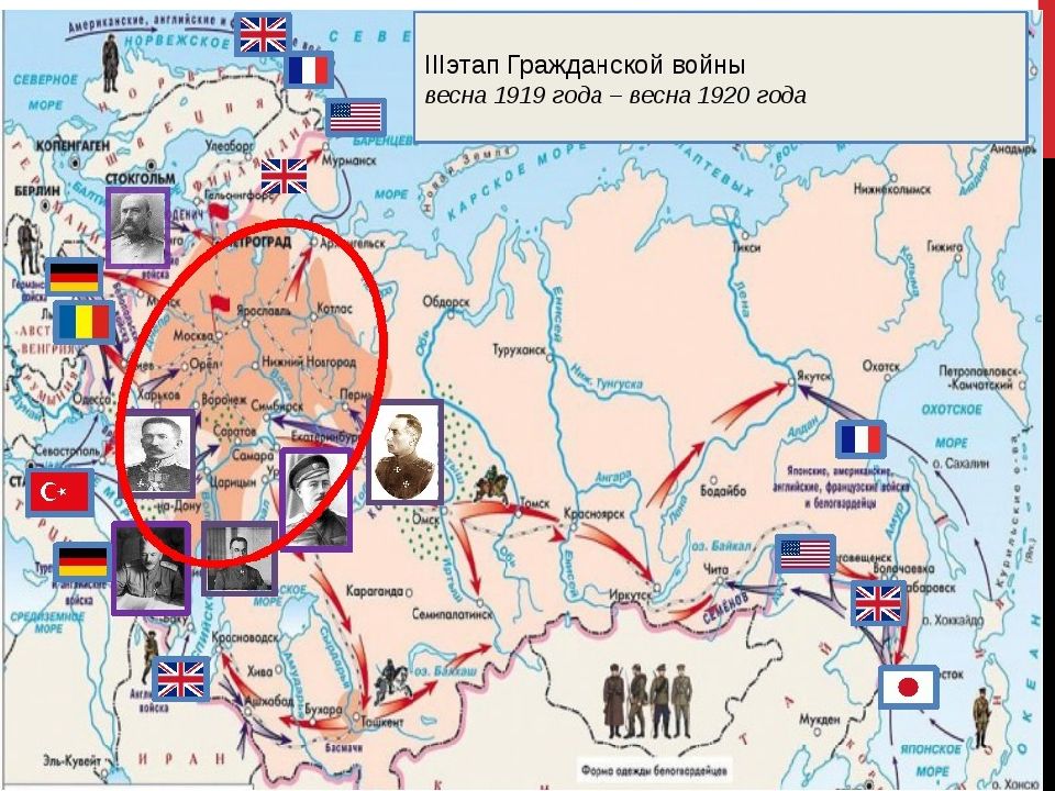 Карта гражданской войны в россии интерактивная