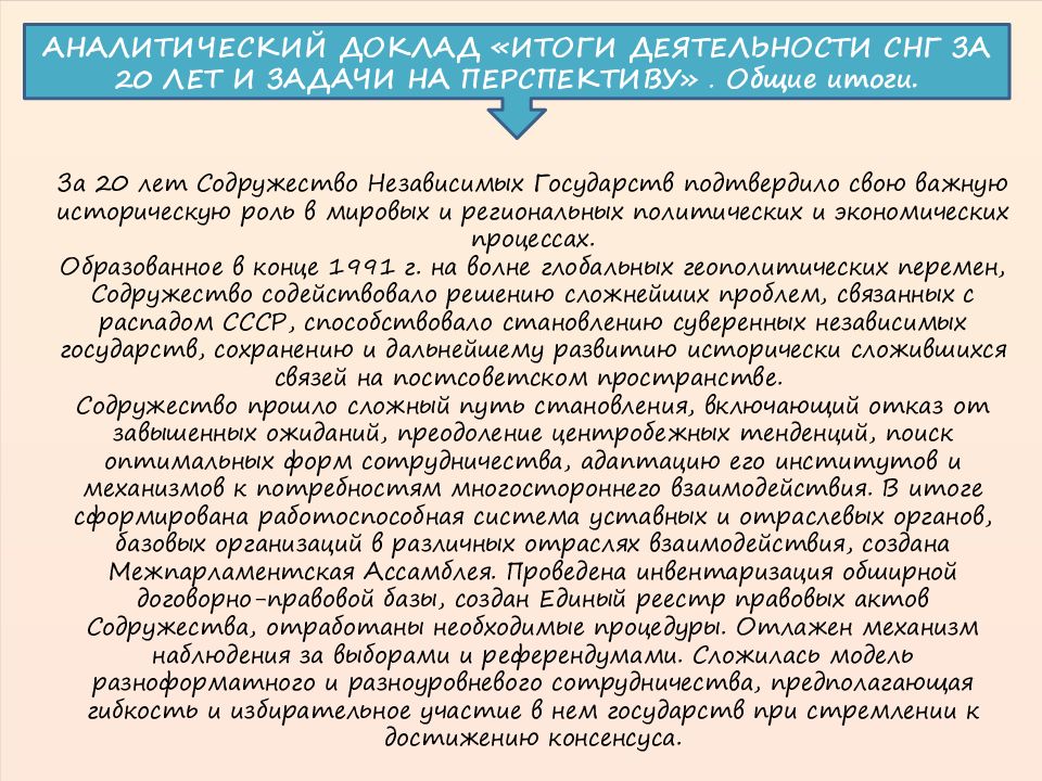 Проблемы снг