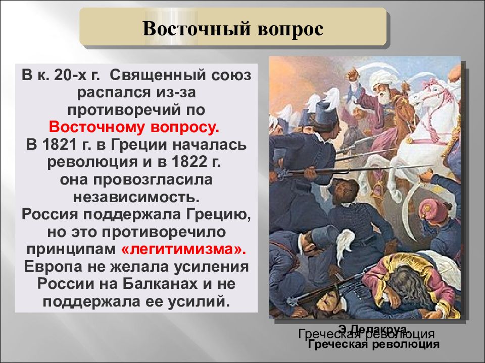 События в восточной. Восточный вопрос 1813-1825. Причины распада Священного Союза. Причина расклада Священного Союза. Распад Священного Союза кратко.