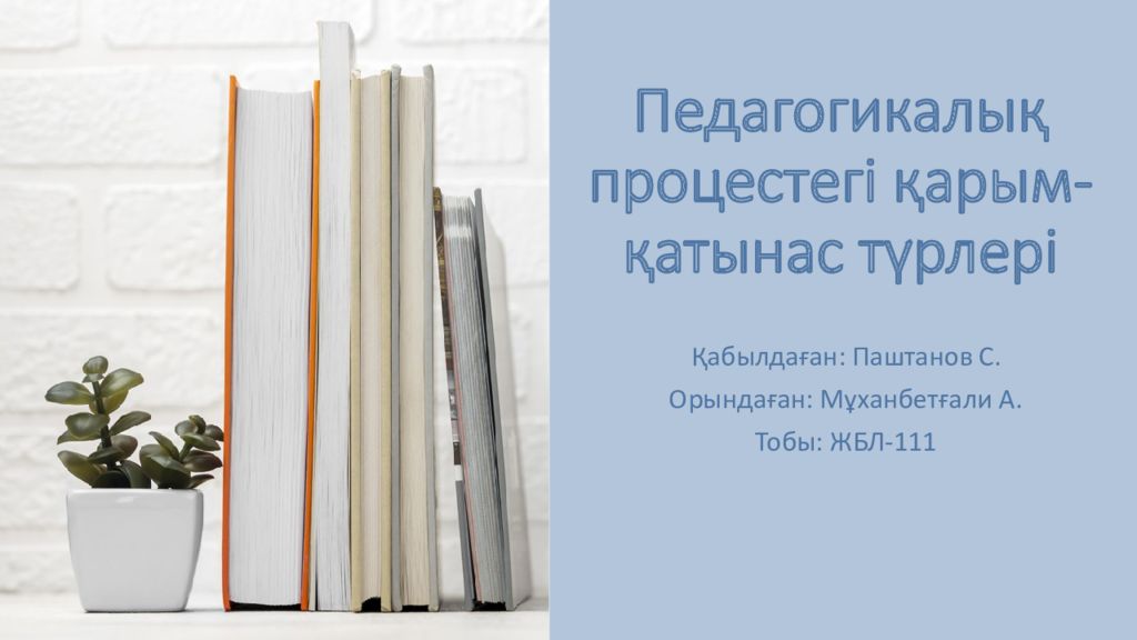 Педагогикалық процестегі қарым-қатынас түрлері