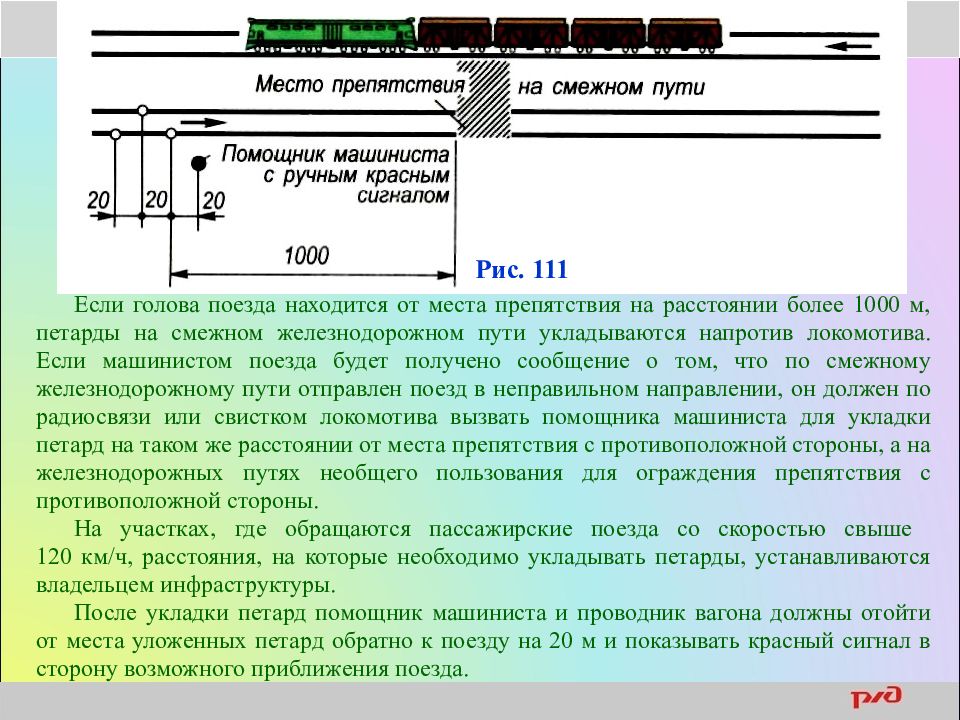 Ограждение поезда. Схема ограждения грузового поезда при развале груза. Ограждение пассажирского поезда на однопутном участке. Ограждение места препятствия на смежном пути. Ограждение пассажирского поезда на двухпутном участке.