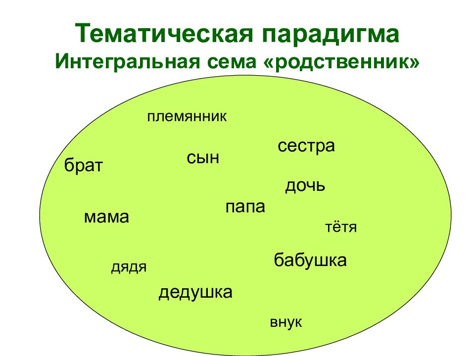 Сема. Тематическая парадигма. Тематическая парадигма примеры. Интегральная парадигма. Интегральная Сема в лексикологии.