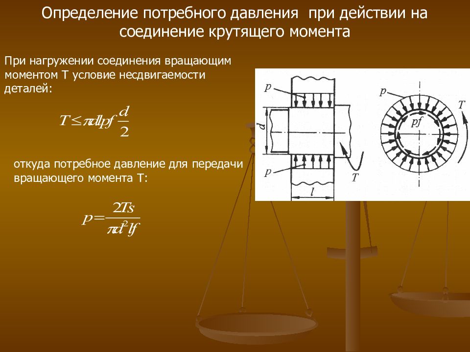 Определение соединения. Соединения для передачи крутящего момента. Условие несдвигаемости в соединениях с натягом. Соединение крутящий момент. Условия работоспособности соединений с натягом.