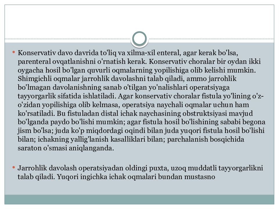 I chak oqma yaralarni bartaraf qilish usullari I chak oqma yaralarni bartaraf qilish usullari