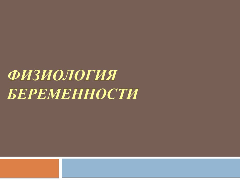 Физиология беременности