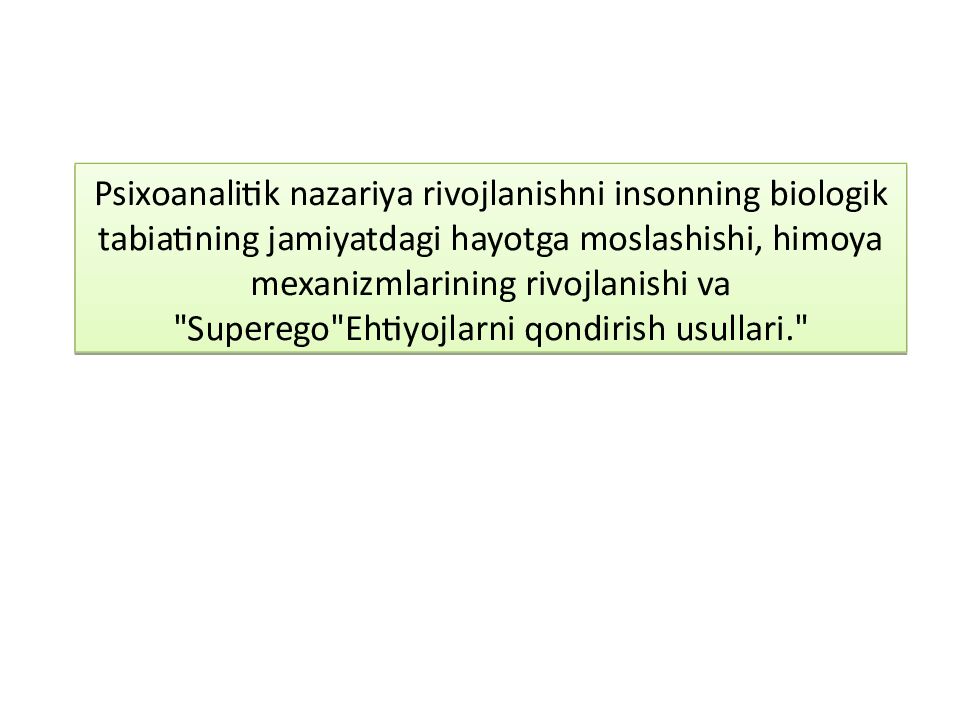 SHAXSIYAT NAZARIYALARI xorijiy