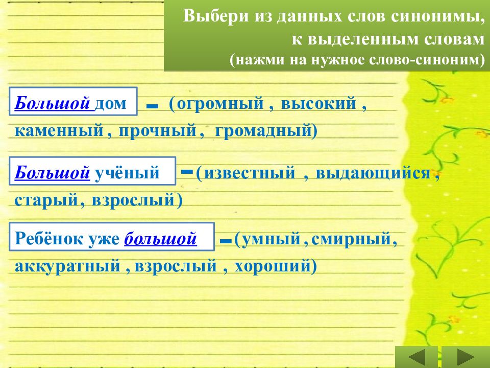 Презентация по русскому языку 2 класс слова синонимы