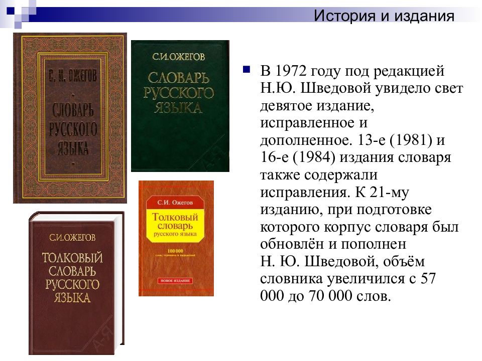 Век толковый словарь. Толковый словарь Ожегова Издательство и год издания. Словарь русского языка Сергей Иванович Ожегов год издания. Презентация на тему словарь Ожегова.