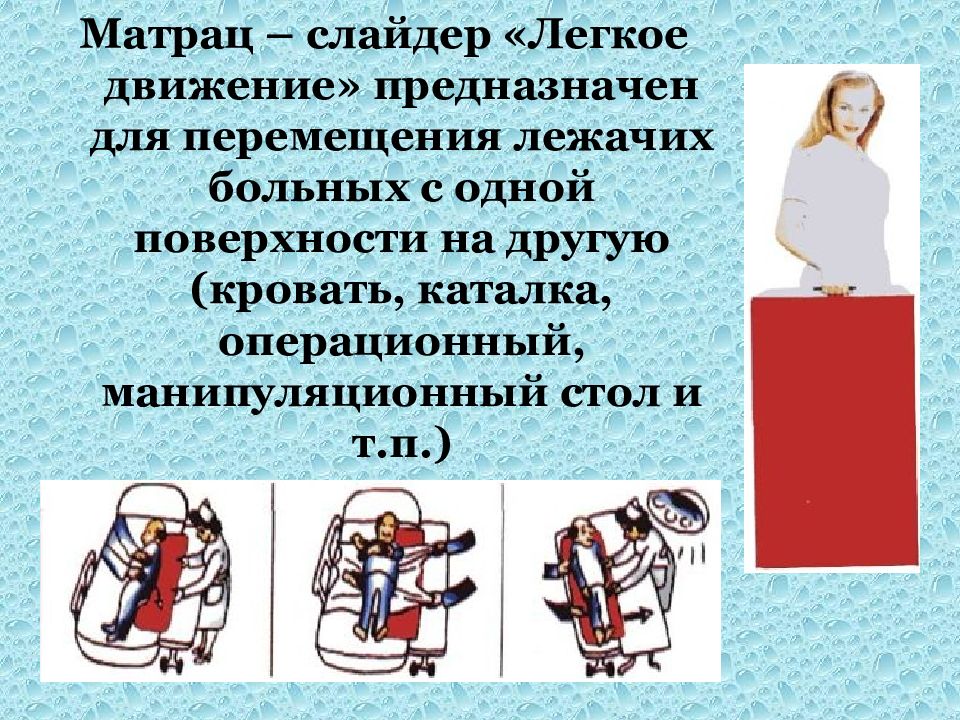 Движение больных. Слайдеры для перемещения пациентов. Эргономические приспособления. Матрац-слайдер для перемещения пациента. Вспомогательные устройства для передвижения пациента.