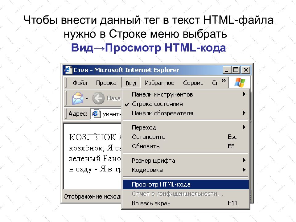 Язык разметки гипертекста HTML