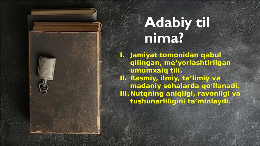 Adabiy til nima ?
