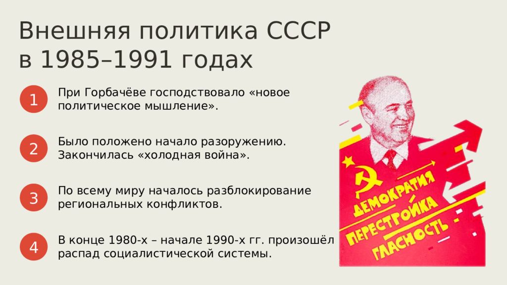 Внешняя политика ссср 1985 1991 презентация