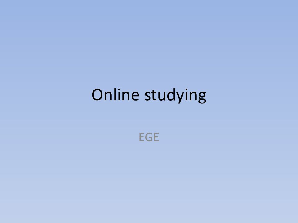 Online studying