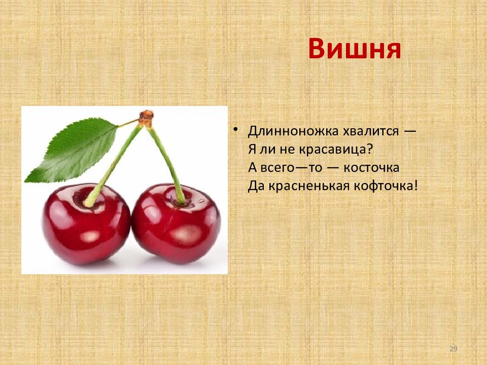 Прочитай вишня. Загадка про вишню. Стих вишня. Загадка про вишню для детей. Стишок про вишню.