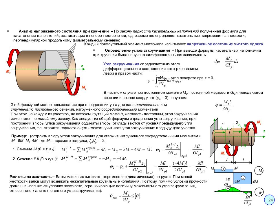 Максимальное касательное напряжение формула. Касательное напряжение сопромат. Напряжения при кручении круглых валов. Закон парности касательные напряжений. Схема напряжений в сечениях бруса при кручении.