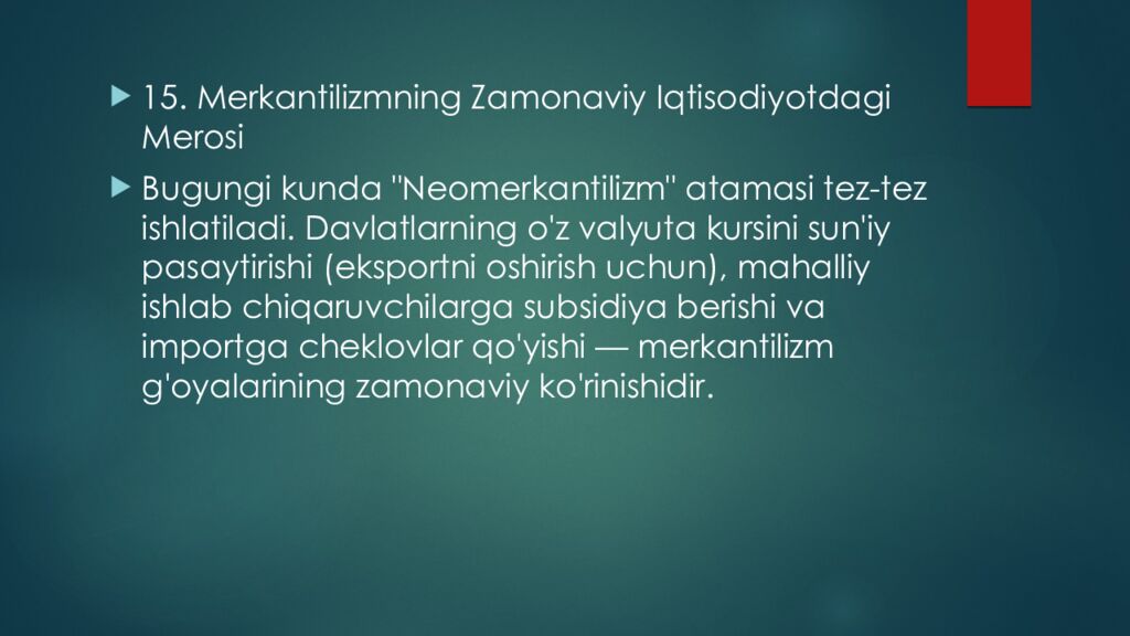 Merkantilizm iqtisodiy maktabi
