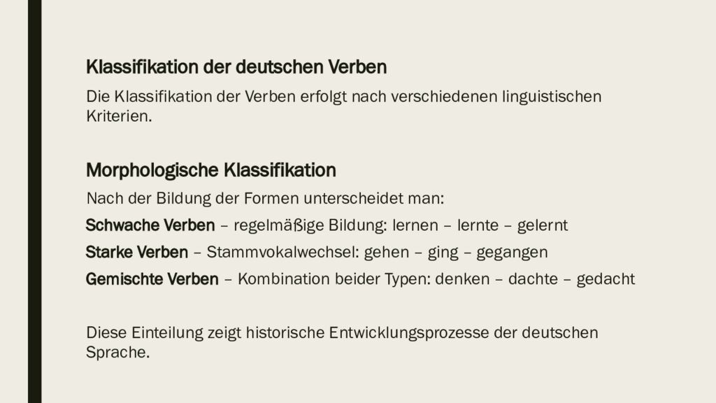 Das Verb : Allgemeine Charakteristik und Klassifikation