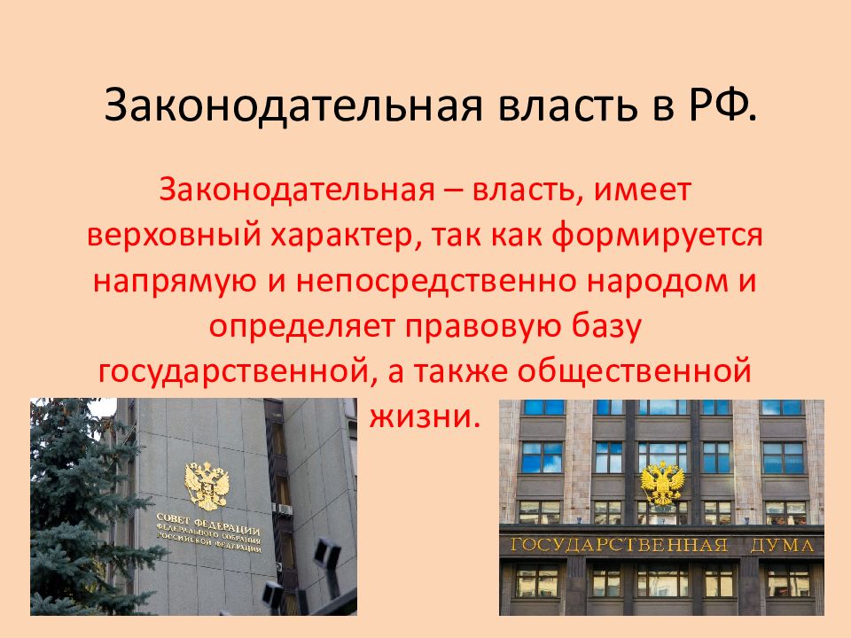 Законодательная власть в рф презентация