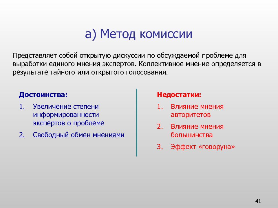 Представить в комиссию. Метод комиссий. Недостатки метода комиссий это. Достоинства и недостатки метода суда. Метод экспертных комиссий.