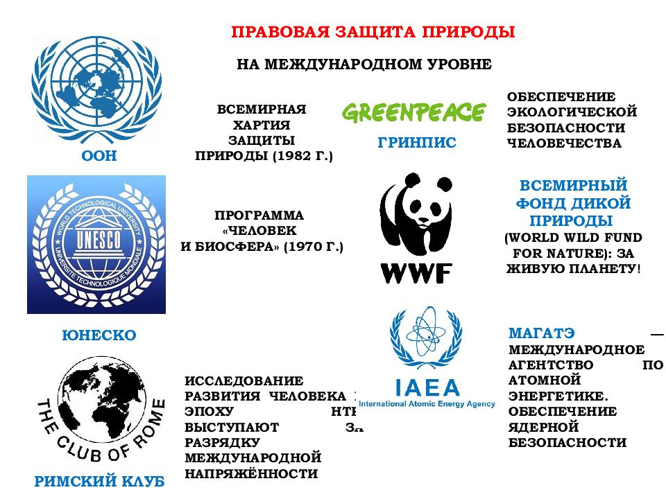 Международные и национальные экологические программы и проекты