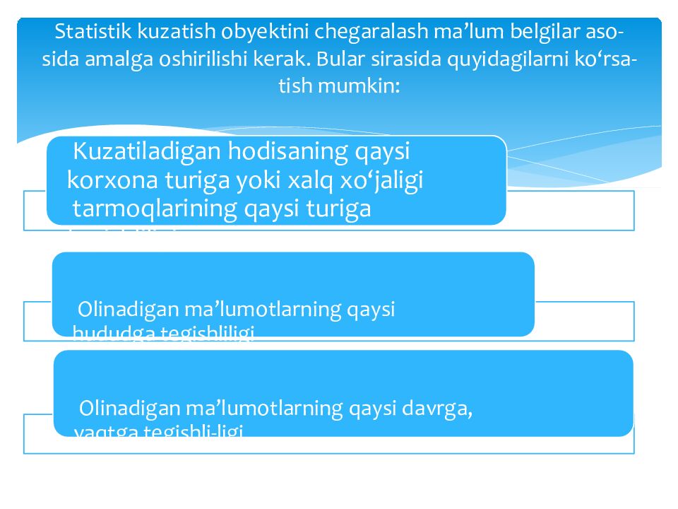 Mavzu: Statistik kuzatish turlari