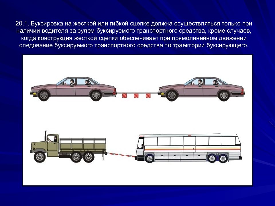 Буксируемое средство. Буксировка транспортных средств на жесткой сцепке. Буксировка ТС на гибкой сцепке. Что такое гибкая и жесткая сцепка при буксировке. Порядок буксировки механических транспортных средств.