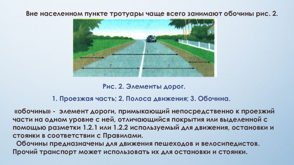 Движение вне населенного пункта. Элементы дороги обочина. Элементы дороги в населенном пункте. Элементы дороги в населённом пункте. Элементы дороги вне населенного пункта.