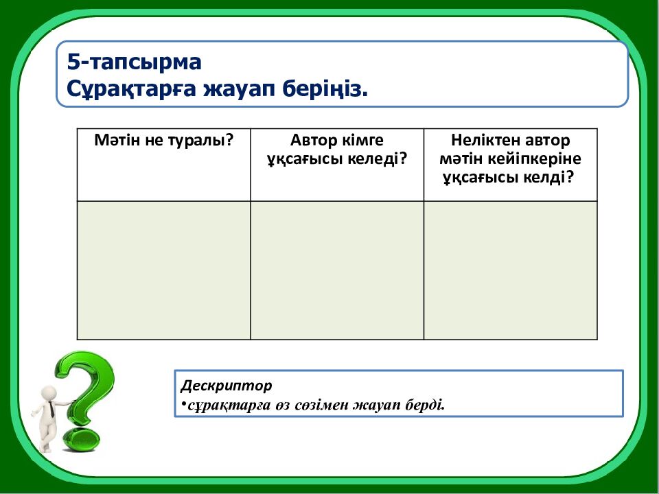 8-бөлім Болашақ мамандықтары А. Машанов «Жер астына саяхат» Сабақтың