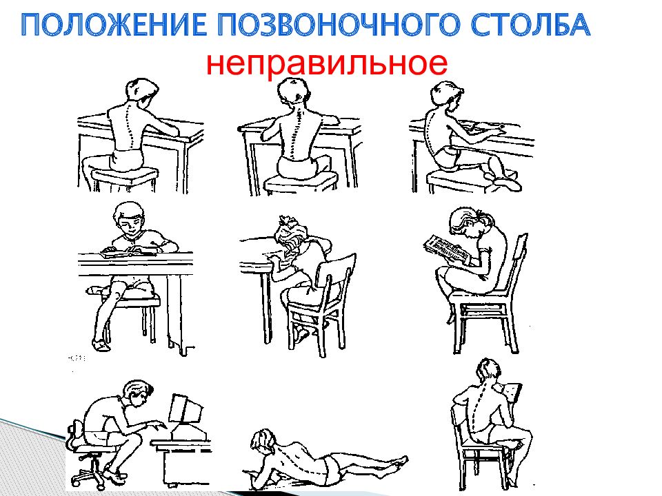 Положение 1. Упражнения сидя за партой. Упражнения для осанки за столом. Упражнения для осанки за партой. Положение позвоночного столба.