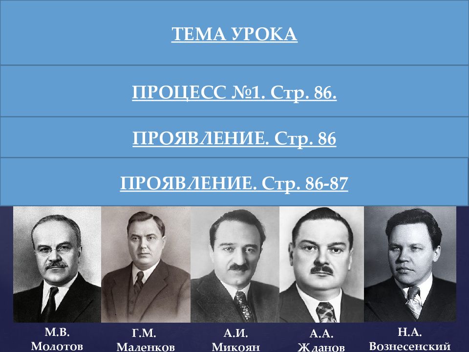 ВНУТРЕННЯЯ ПОЛИТИКА СССР (1945-1953 гг.) «Послевоенный Сталинизм» I. Усиление