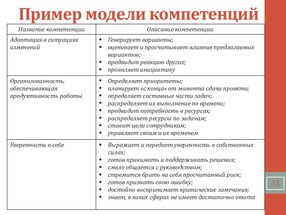 Описание компетенции профессионалы