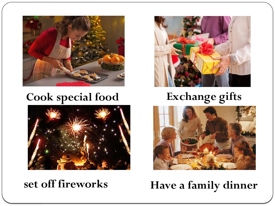 Special days. Cook Special food. Описание картинки Cook Special food. Cook Special food перевод. Set off Fireworks составить предложение.