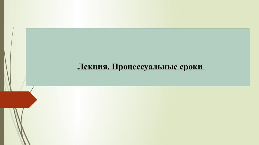 Лекция. Процессуальные сроки