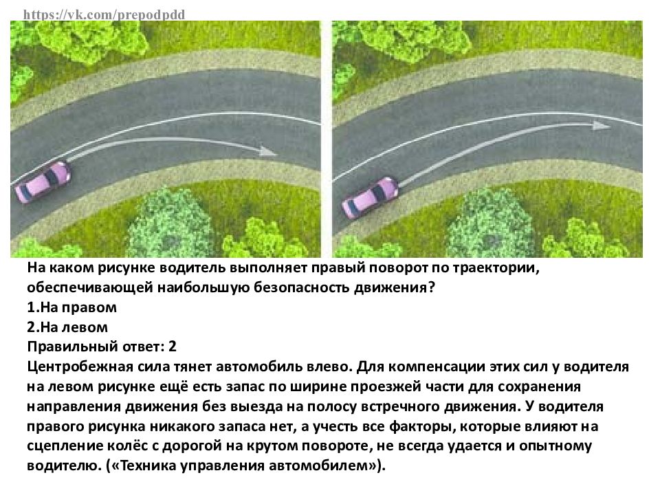 На каком рисунке водитель выполняет левый поворот