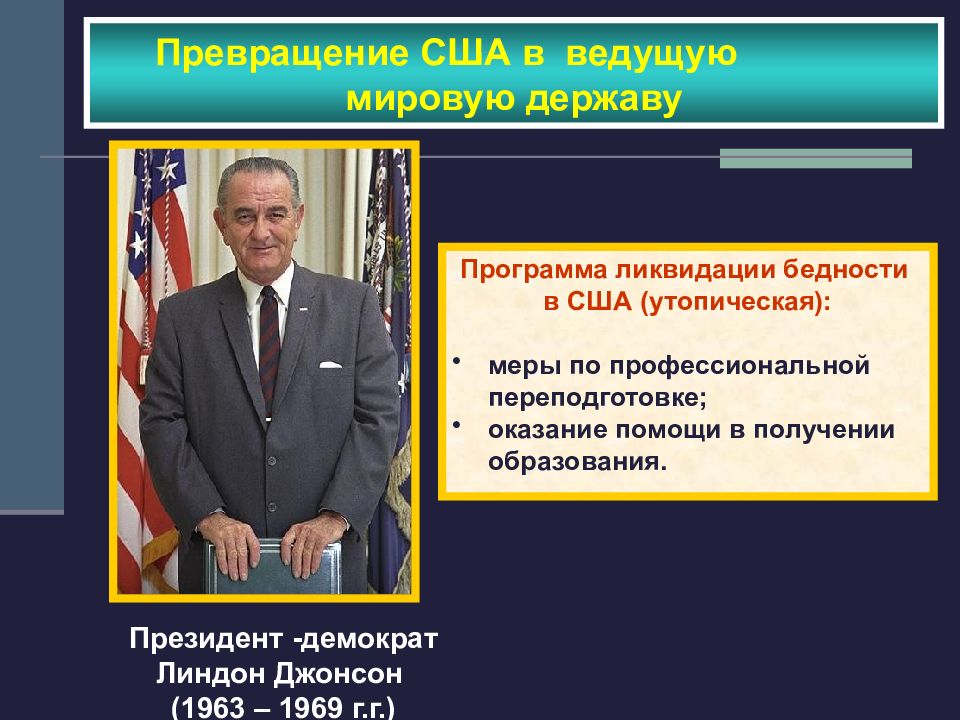 Программа держава. Превращение США В ведущую мировую державу. Линдон Джонсон внутренняя и внешняя политика. Линдон Джонсон присяга. Превращение США В ведущую мировую державу таблица.