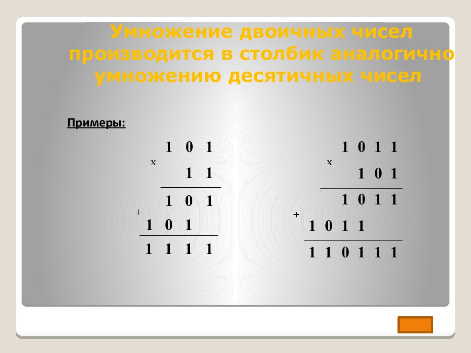 Перевод чисел и двоичная арифметика 8 класс семакин презентация