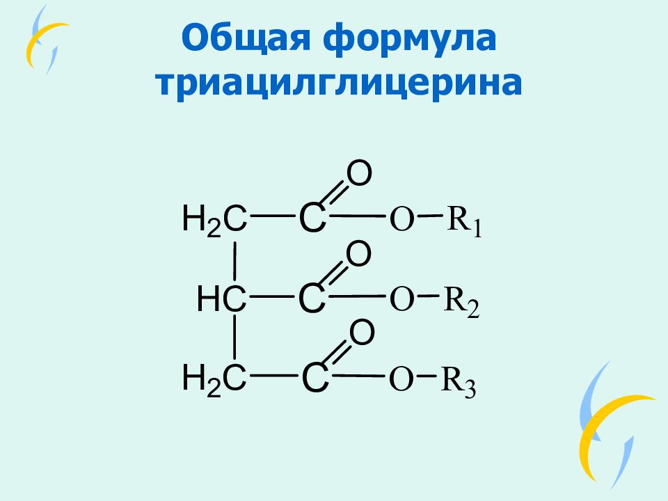 Общая ф. Триацилглицерид структурная формула. Триацилглицеринов формула триацилглицерина. Структурная формула триацилглицерина. Общая формула триацилглицеринов.