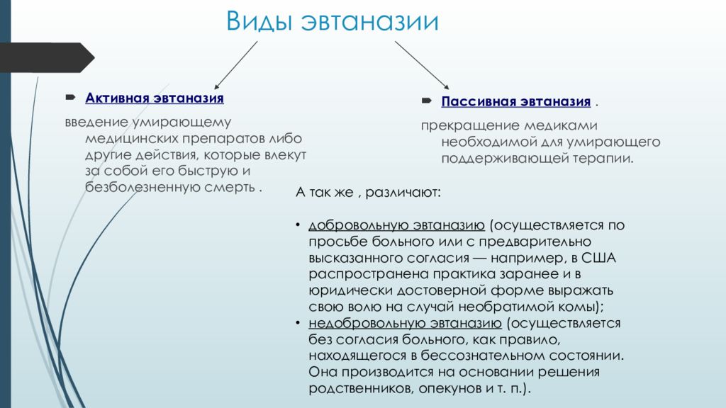 Активная и пассивная разница. Понятие эвтаназии. Типы эвтаназии. Активная эвтаназия. Активная и пассивная эвтаназия.