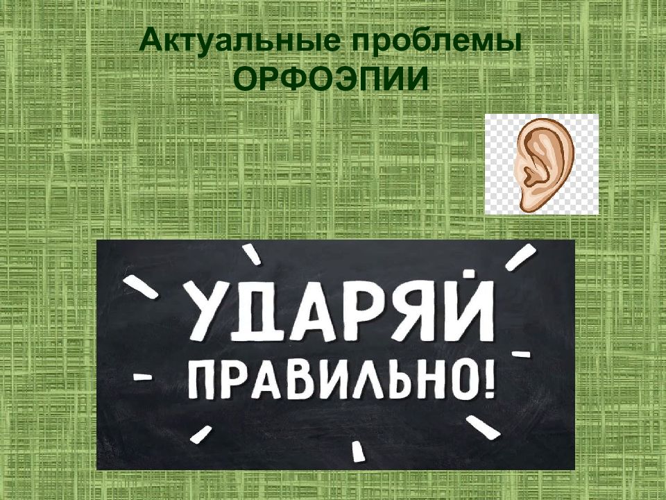 Актуальные проблемы ОРФОЭПИИ