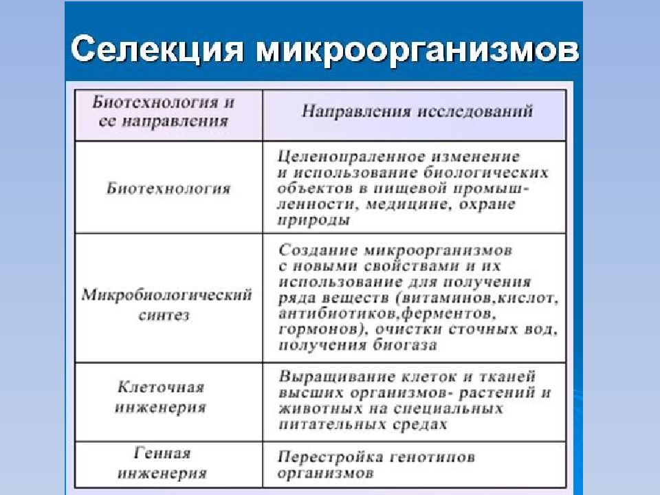 Методы биотехнологии. Основные методы селекции микроорганизмов. Основные методы селекции растений животных и микроорганизмов. Основные направления селекции микроорганизмов. Селекция микроорганизмов биотехнология.