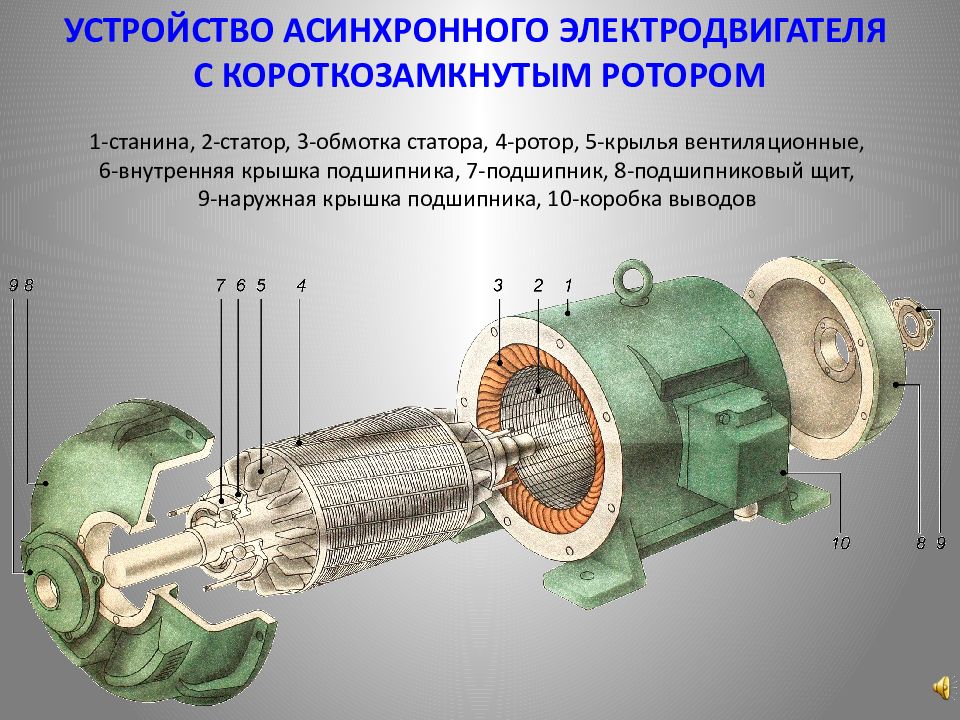 Принцип работы асинхронного двигателя. Устройство асинхронного Эл двигателя с короткозамкнутым ротором. Устройство асинхронного двигателя с фазным ротором. Электродвигатель статор и ротор постоянного тока. Ротор асинхронного двигателя переменного тока.