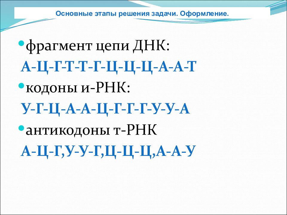 Днк рнк кодон антикодон